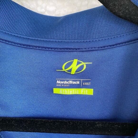 Nordic Track NWT Blue Athletic Fit Big & Tall Ribbed Polo Shirt Size XXXLT - Picture 2 of 6